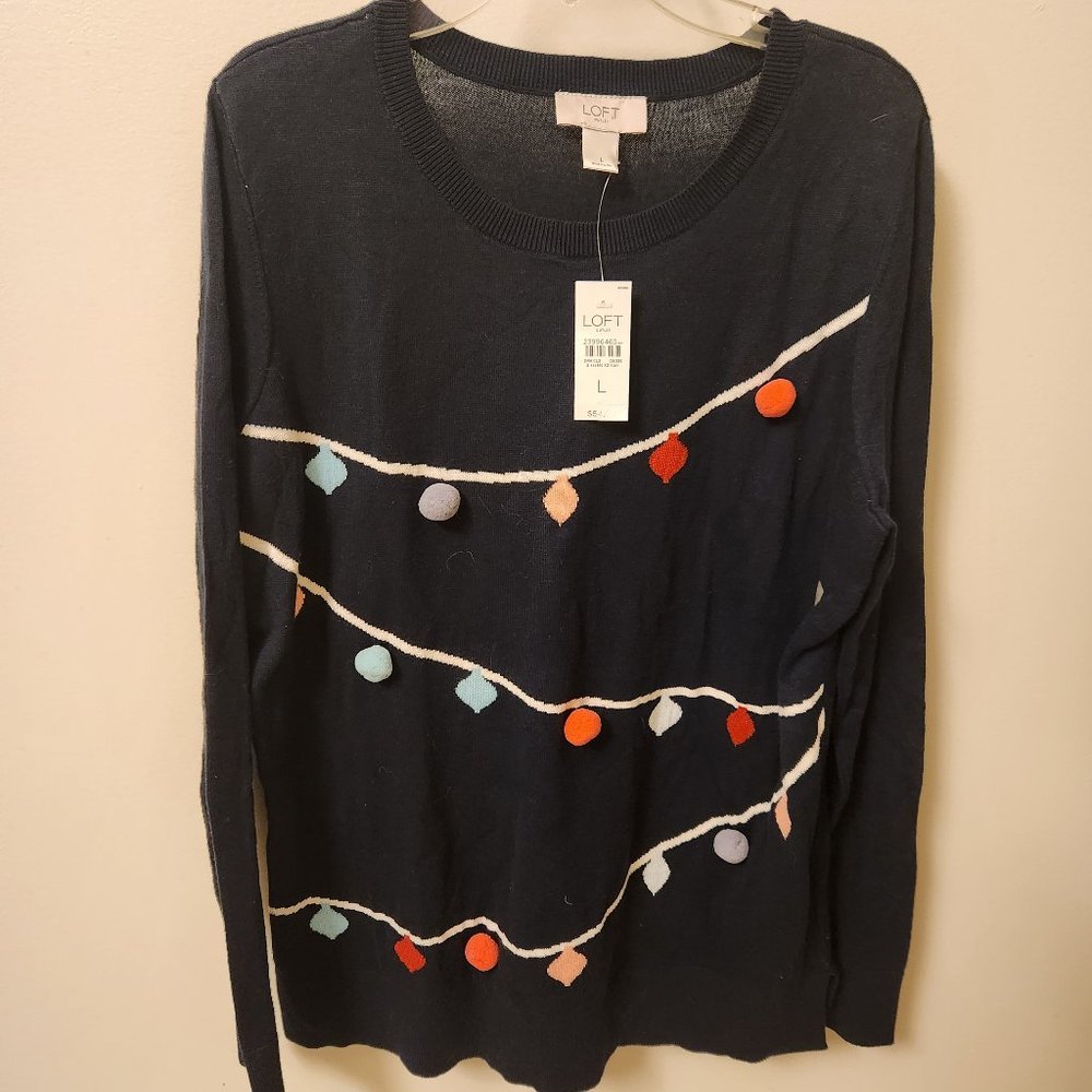 LOFT Sweater with Colorful Accents